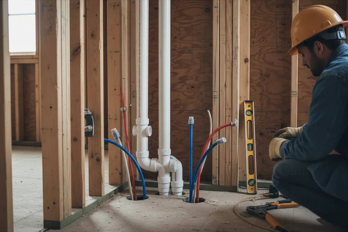 Drain and supply rough-in during Sump Pump Repair in Sylmar